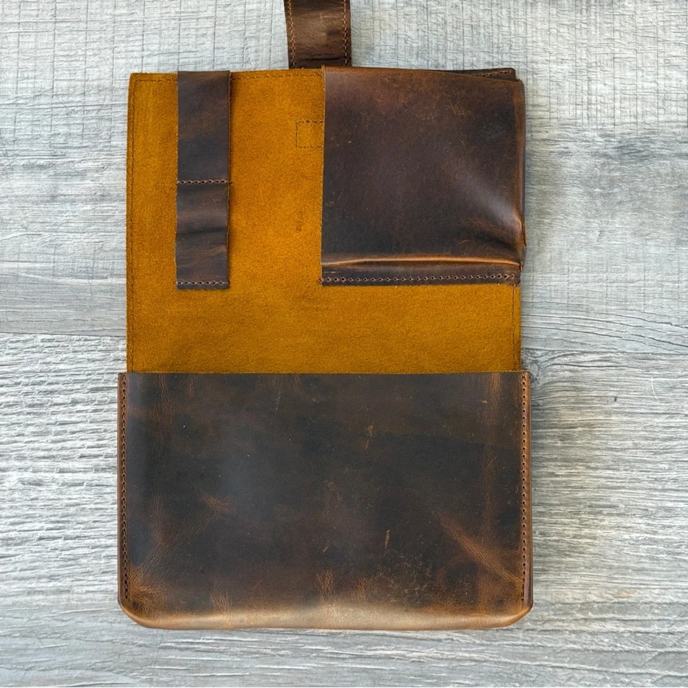 Handmade Distressed Leather Travel/Passport Wallet (Personalized ALEX)